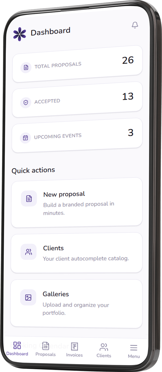 TaKo Studio dashboard shown on a phone